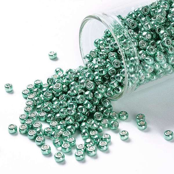 

PandaHall TOHO Round Seed Beads, Japanese Seed Beads, (561) Galvanized Southwest Green, 8/0, 3mm, Hole: 1mm, about 222pcs/10g Glass Green