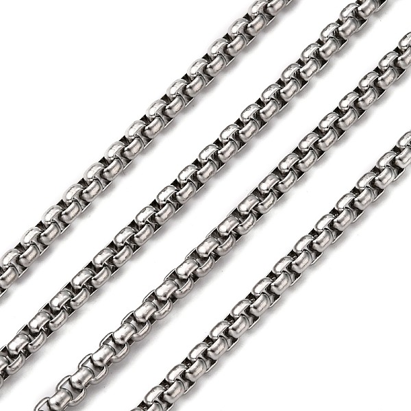 

PandaHall Men's Jewelry Making 304 Stainless Steel Box Chains, Unwelded, Stainless Steel Color, 4x4x2mm 304 Stainless Steel