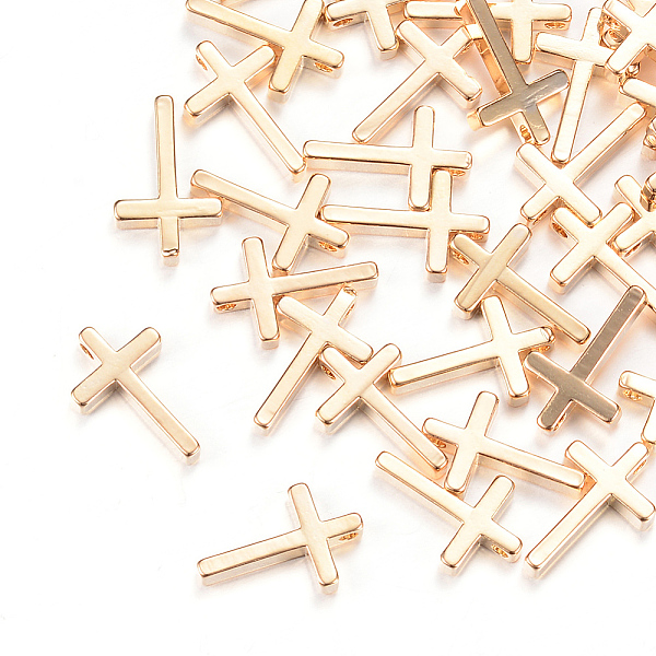 

PandaHall Brass Tiny Cross Charms, Light Gold, 13x8x2mm, Hole: 1mm Brass Cross