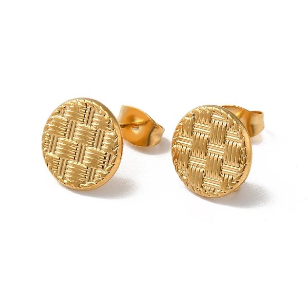 

PandaHall 304 Stainless Stud Earring Findings, with Vertical Loops, Flat Round, Golden, 11mm, Hole: 2.7mm, Pin: 0.5mm 304 Stainless Steel...