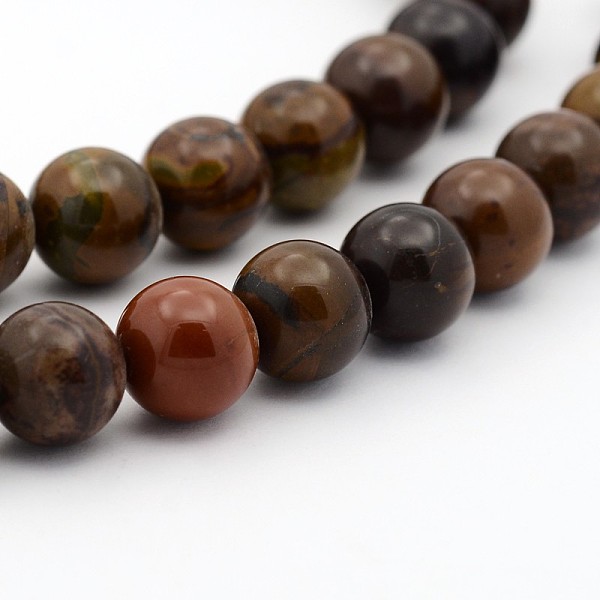 

PandaHall Natural Chinese Writing Stone Round Bead Strands, 3mm, Hole: 0.6~0.7mm, about 135pcs/strand, 15.7 inch Chinese Writing Stone Round