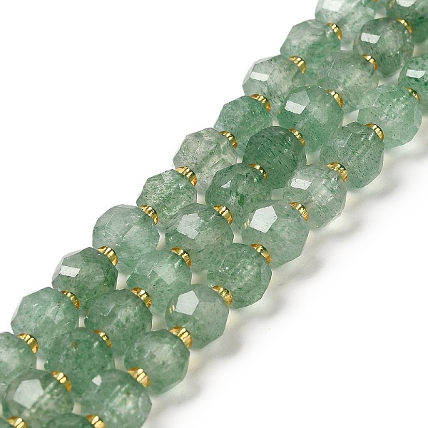 

PandaHall Natural Green Strawberry Quartz Beads Strands, with Seed Beads, Faceted Rondelle, 7~8x5~6mm, Hole: 1mm, about 45~46pcs/strand...
