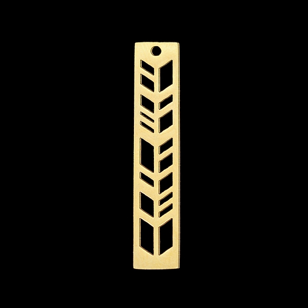 

PandaHall 201 Stainless Steel Pendants, Laser Cut, Rectangle with Arrow, Golden, 35x6x1mm, Hole: 1.5mm 201 Stainless Steel Rectangle