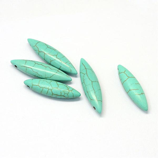 

PandaHall Synthetic Turquoise Gemstone Pendants, Rice, Dyed , Turquoise, 31x8x6mm, Hole: 1.5mm Synthetic Turquoise Rice Green