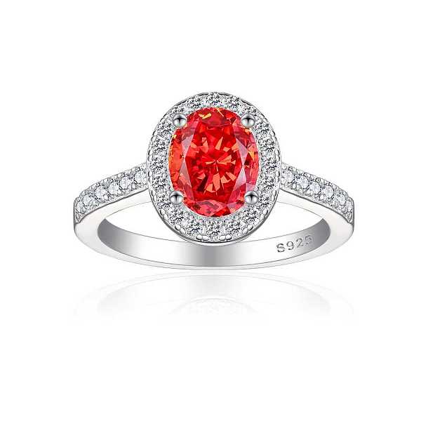 

PandaHall 925 Sterling Silver Micro Pave Cubic Zirconia Plain Band Rings, Real Platinum Plated, Oval, Red, Inner Diameter: 17mm Sterling...