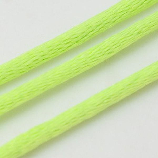 

PandaHall Nylon Cord, Satin Rattail Cord, for Beading Jewelry Making, Chinese Knotting, Green Yellow, 2mm, about 50yards/roll(150 feet/roll)...