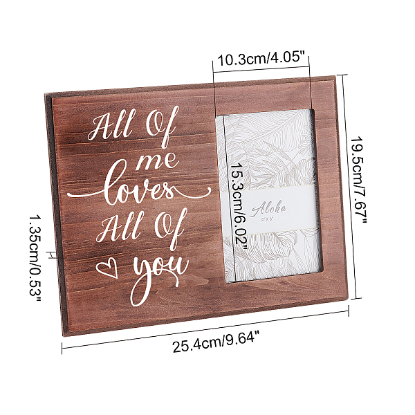 

PandaHall FINGERINSPIRE Lovers Romantic Picture Frame - All of me loves All of you Engaged Couples Photo Frame Wood Photo Frame Gifts for...