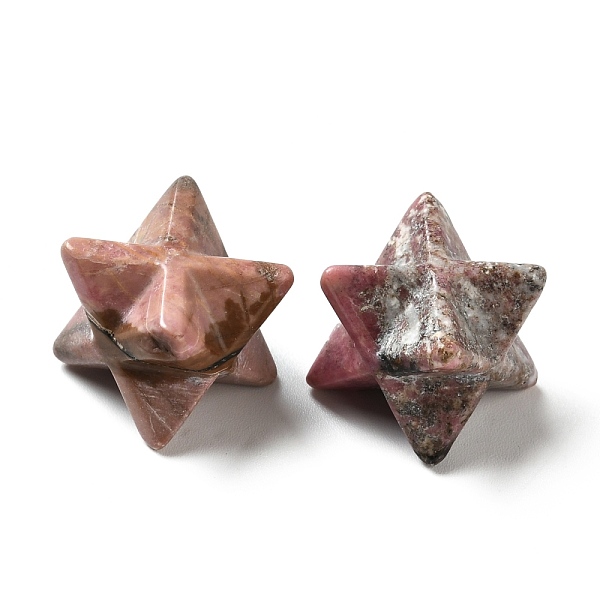 

PandaHall Natural Rhodonite Beads, No Hole/Undrilled, Merkaba Star, 14.5~15x14.5~15x14.5~15mm Rhodonite Star