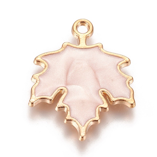 

PandaHall Autumn Theme Zinc Alloy Pendants, with Enamel, Maple Leaf, Light Gold, Navajo White, 24x19x2mm, Hole: 1.6mm Alloy+Enamel Leaf..., Orange