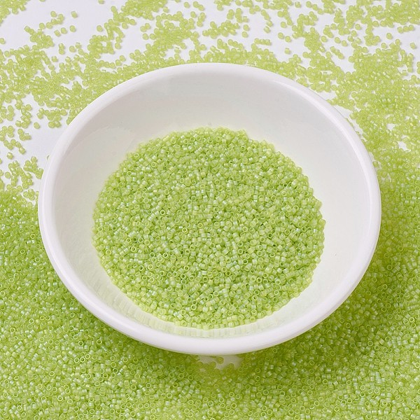 

PandaHall MIYUKI Delica Beads, Cylinder, Japanese Seed Beads, 11/0, (DB0860) Matte Transparent Chartreuse AB, 1.3x1.6mm, Hole: 0.8mm, about..., Green