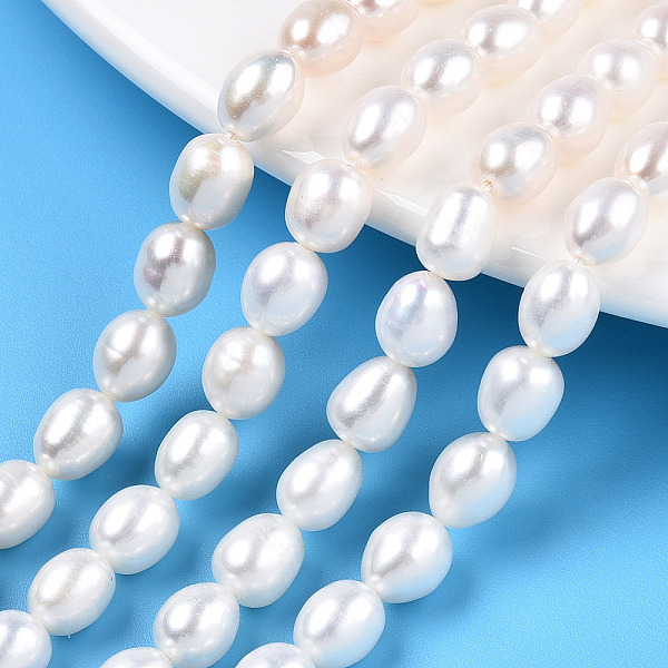

PandaHall Natural Cultured Freshwater Pearl Beads Strands, Rice, Seashell Color, 7.5~8.3x6~6.7mm, Hole: 0.7~0.8mm, about 23pcs/strand, 7.09...