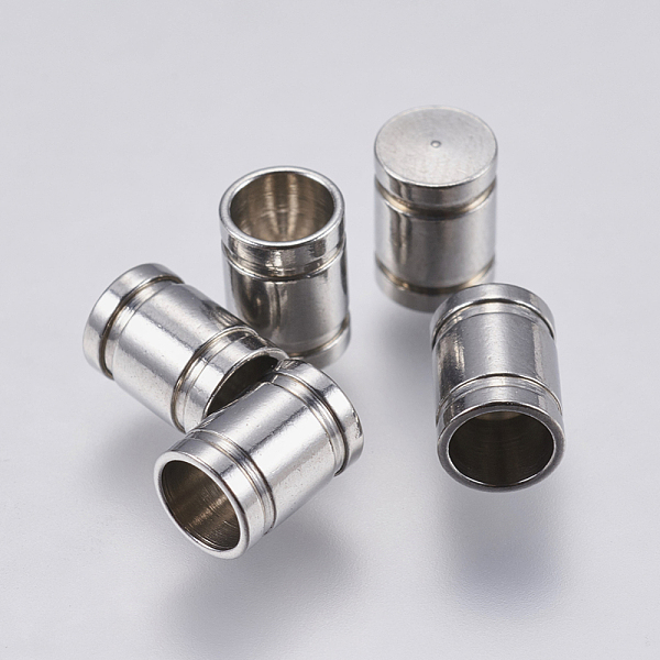 

PandaHall 304 Stainless Steel Cord End Caps, Column, Stainless Steel Color, 7x5mm, Hole: 4mm 304 Stainless Steel