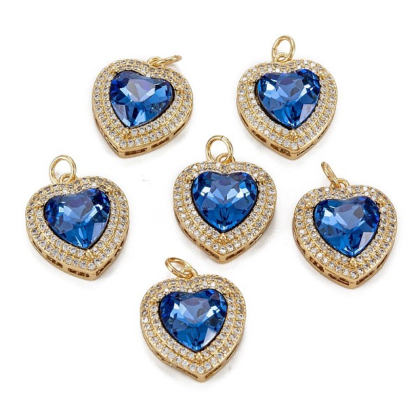 

PandaHall Brass Micro Pave Cubic Zirconia Pendants, Heart, Real 18K Gold Plated, Royal Blue, 19x16x7mm, Hole: 3.4mm, Jump Ring: 5x0.8mm...