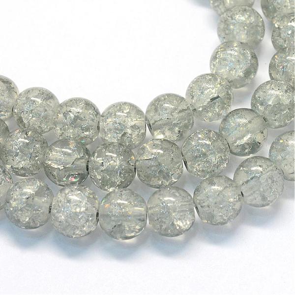 

PandaHall Baking Painted Transparent Crackle Glass Round Bead Strands, Light Grey, 4.5~5mm, Hole: 1mm, about 200~210pcs/strand, 31.4 inch..., Gray