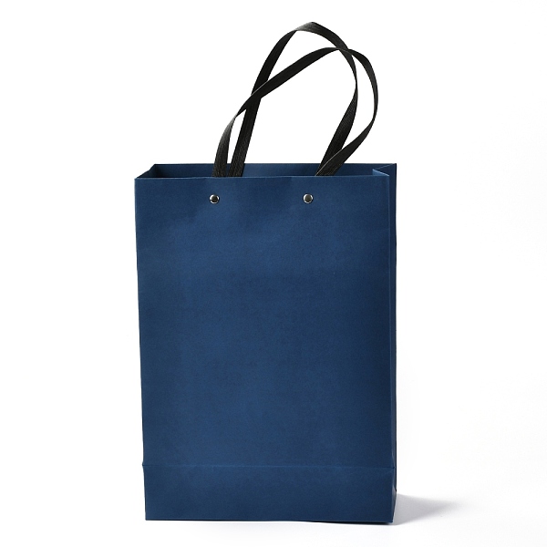 

PandaHall Rectangle Paper Bags, with Nylon Handles, for Gift Bags and Shopping Bags, Marine Blue, 23x0.4x32cm Paper None