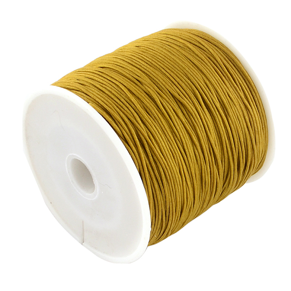 

PandaHall Braided Nylon Thread, Chinese Knotting Cord Beading Cord for Beading Jewelry Making, Goldenrod, 0.8mm, about 100yards/roll Nylon..., Gold