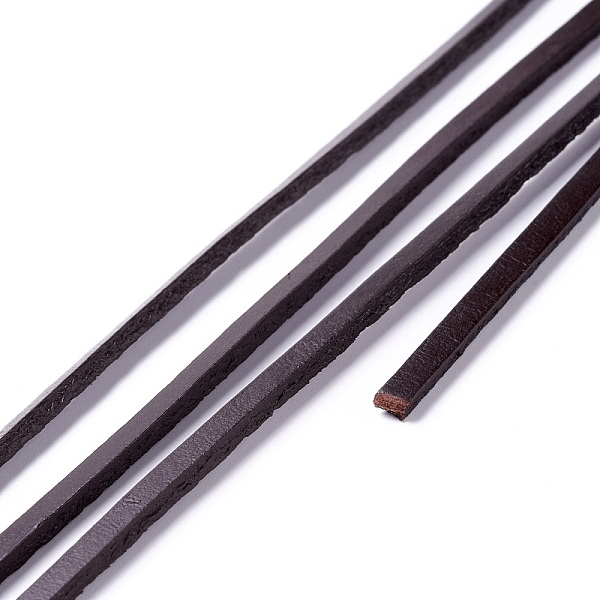 

PandaHall Cowhide Cord, Coconut Brown, 3x2mm, about 100yard/bundle(300 feet/bundle) Cowhide Flat Brown