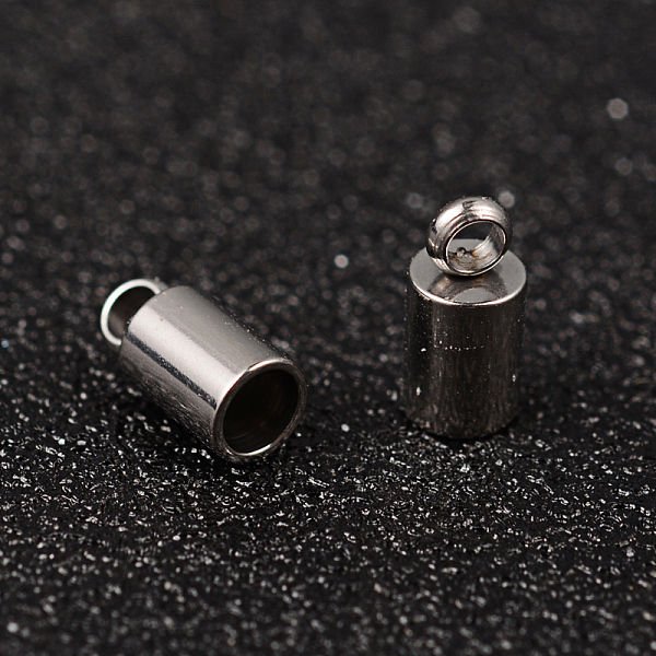 

PandaHall 304 Stainless Steel Cord Ends, End Caps, Stainless Steel Color, 8x4mm, Hole: 2mm, Inner Diameter: 3mm 304 Stainless Steel