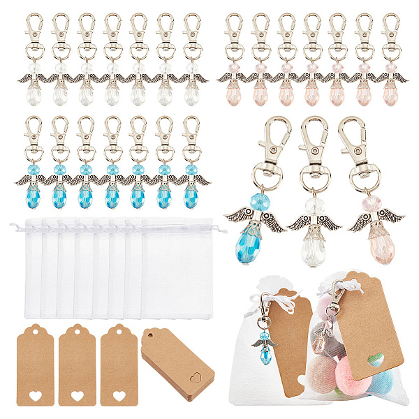 

PandaHall BENECREAT Fairy Theme Pendant Decoration Favors Set, Including Alloy Butterfly Pendants with Glass Beaded and Swivel Lobster Claw..., Multicolor