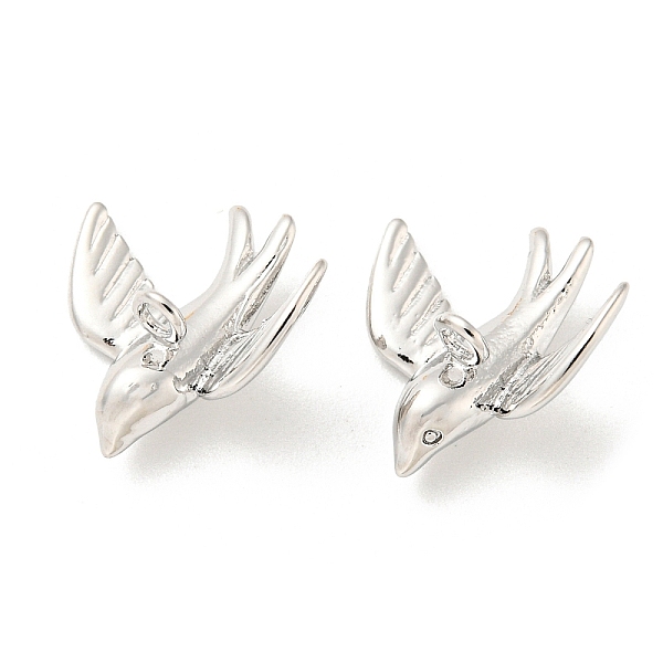 

PandaHall Brass Charms, Bird, Real Platinum Plated, 6.5x13x13.5mm, Hole: 1.5mm Brass Bird