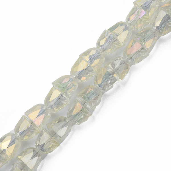 

PandaHall Electroplate Transparent Glass Beads Strands, Faceted, Bell, Light Goldenrod Yellow, 8x7mm, Hole: 1mm, about 94~100pcs/strand...
