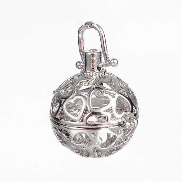 

PandaHall Brass Cage Pendants, For Chime Ball Pendant Necklaces Making, Hollow Round with Heart, Cadmium Free & Nickel Free & Lead Free...