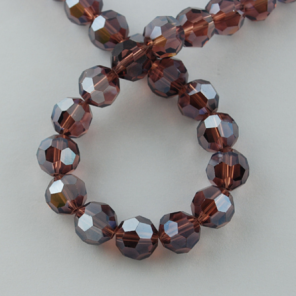

PandaHall Electroplate Glass Bead Strands, Pearl Luster Plated, Faceted(32 Facets), Round, Purple, 8x7mm Glass Round Purple