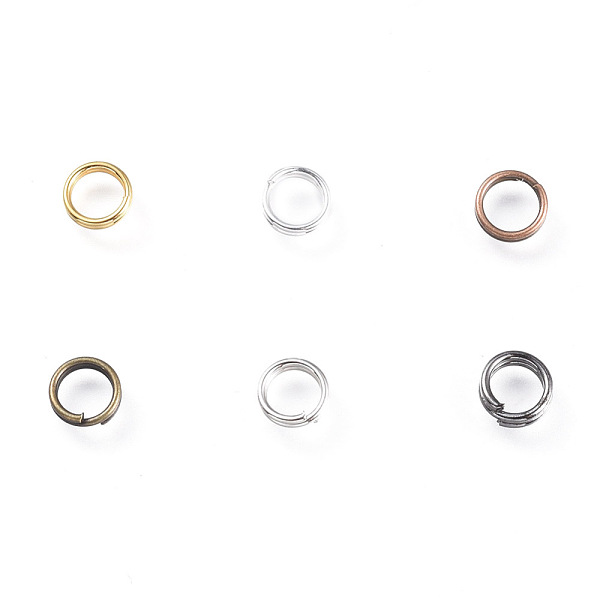 

PandaHall Iron Split Rings, Double Loops Jump Rings, Mixed Color, 5x1.4mm, Inner Diameter: 4.3mm, 6 Colors, about 6500pcs/500g Iron Ring