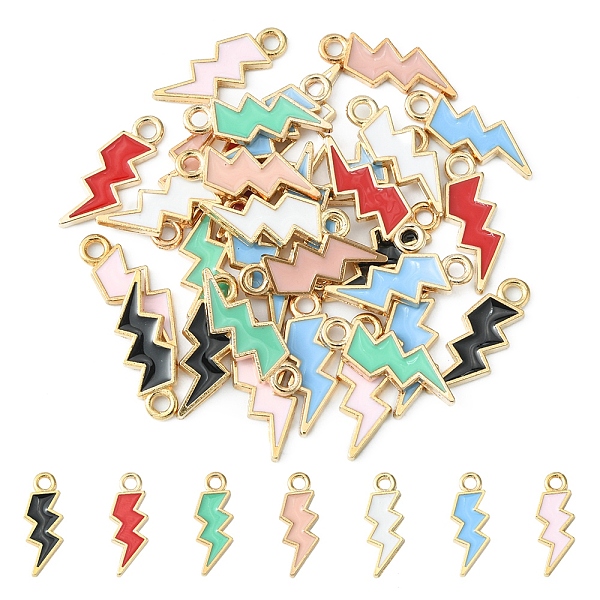 

PandaHall 32Pcs 7 Colors Alloy Enamel Pendants, Lightning Bolt, Light Gold, Mixed Color, 20x7x1.5mm, Hole: 2mm Alloy+Enamel Lightning Bolt..., Multicolor