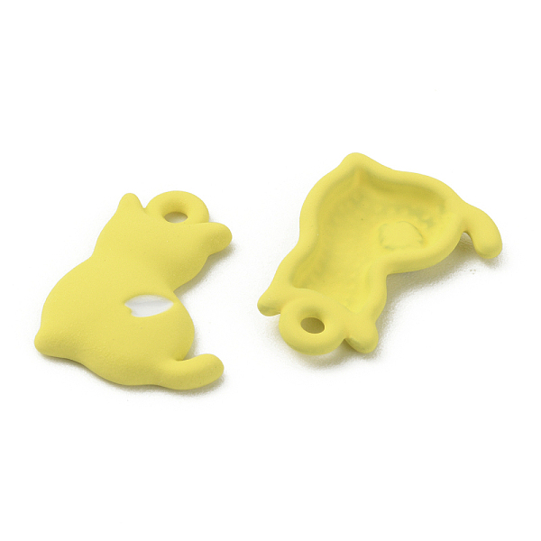 

PandaHall Spray Printed Alloy Pendants, Cat Charm, Yellow, 15.5x11.5x2.5mm, Hole: 1.5mm Alloy Cat Shape Yellow