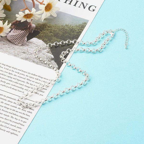 

PandaHall 304 Stainless Steel Rolo Chain Necklaces, with Brass Chain Extender, Stainless Steel Color, 46.5cm 304 Stainless Steel