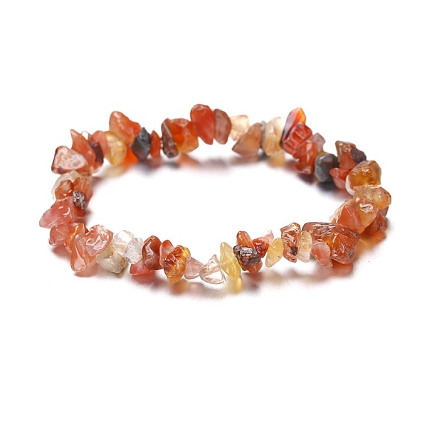 

PandaHall Natural Carnelian Chips Beaded Stretch Bracelet for Women, 6-3/4~8-5/8 inch(17~22cm) Carnelian