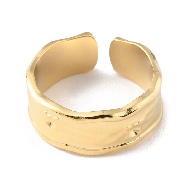 

PandaHall 304 Stainless Steel Open Cuff Rings, Real 14K Gold Plated, Inner Diameter: 17mm 304 Stainless Steel