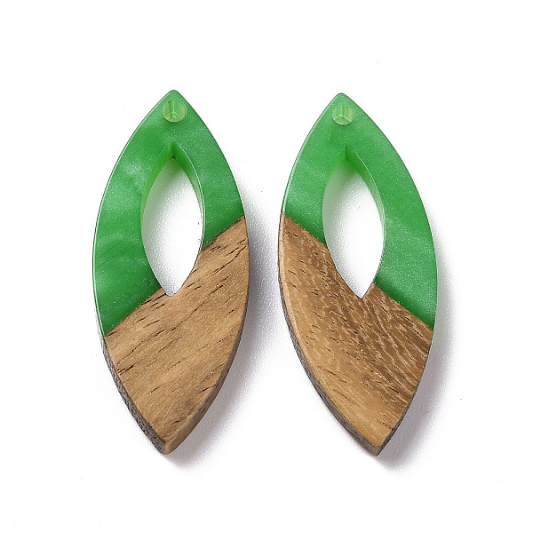 

PandaHall Opaque Resin & Walnut Wood Pendants, Horse Eye Charms, Green, 38x15.5x3.5mm, Hole: 2mm Resin+Wood Horse Eye Green