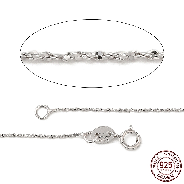 

PandaHall Trendy Unisex Rhodium Plated 925 Sterling Silver Chain Necklaces, with Spring Ring Clasps, Thin Chain, Platinum, 18 inch, 0.8mm...
