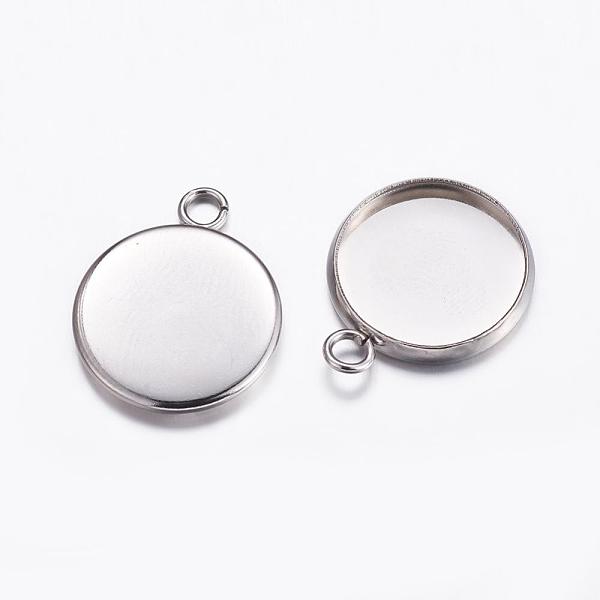 

PandaHall 304 Stainless Steel Pendant Cabochon Settings, Plain Edge Bezel Cups, Flat Round, Stainless Steel Color, Tray: 14mm, 19.5x16x2mm...