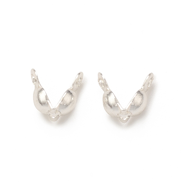 

PandaHall Brass Bead Tips, Calotte End Caps, Clamshell Knot Cover, Silver, 6x3mm, Hole: 1.2mm Brass