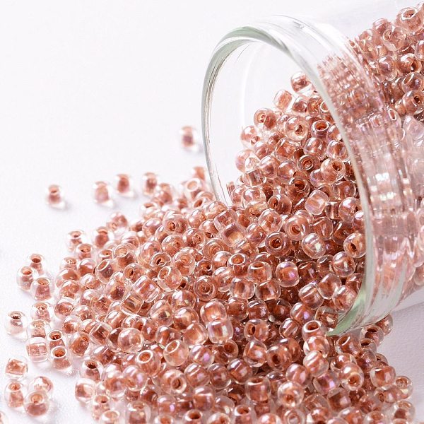 

PandaHall TOHO Round Seed Beads, Japanese Seed Beads, (784) Inside Color AB Crystal/Sandstone Lined, 11/0, 2.2mm, Hole: 0.8mm, about..., Red