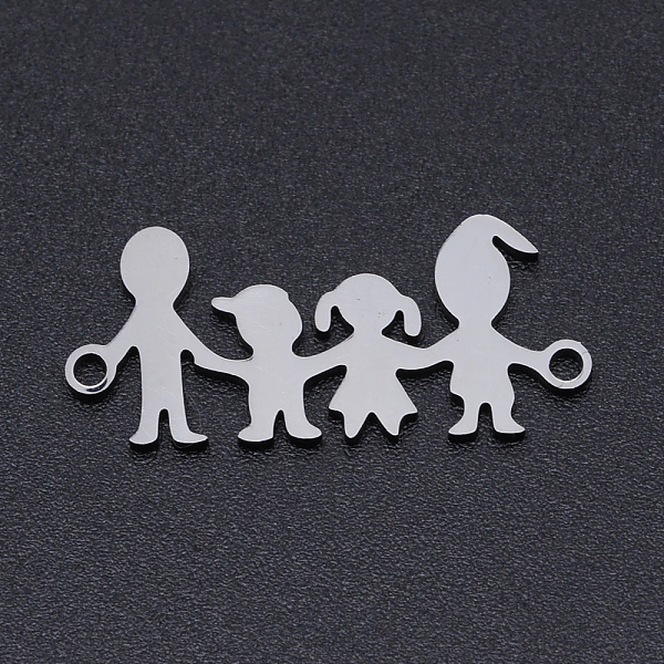 

PandaHall 201 Stainless Steel Links connectors, Human, Family, Stainless Steel Color, 11.5x26x1mm, Hole: 1.5mm 201 Stainless Steel Human
