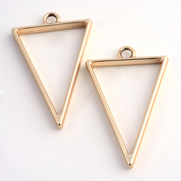 

PandaHall Rack Plating Alloy Triangle Open Back Bezel Pendants, For DIY UV Resin, Epoxy Resin, Pressed Flower Jewelry, Hollow, Cadmium Free...
