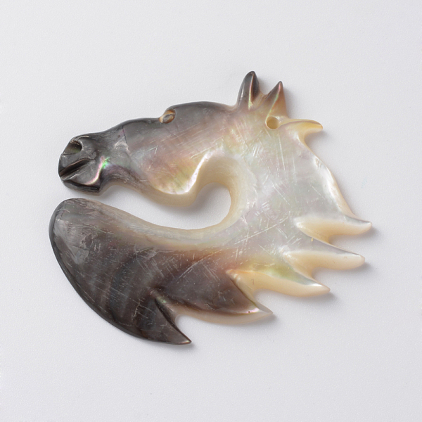 

PandaHall Sea Shell Pendants, Horse, Coconut Brown, 29~45x39~45x2~4mm, Hole: 1~2mm Other Sea Shell Horse Brown