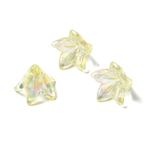 

PandaHall Transparent Acrylic Bead Caps, Lily Flower, Champagne Yellow, 16x12mm, Hole: 1.2mm, 825pcs/500g Acrylic