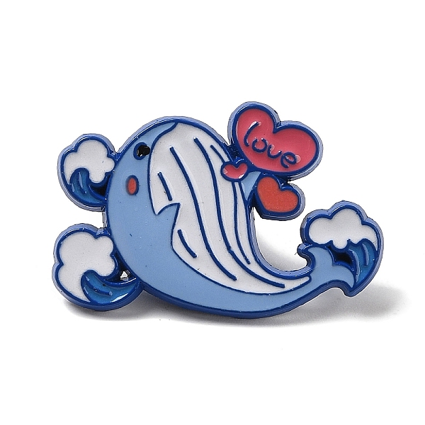 

PandaHall Blue Whale Enamel Pins, Alloy Brooch for Backpack Clothes, Heart, 21x32.5x1.7mm Alloy+Enamel Heart