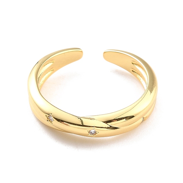 

PandaHall Cubic Zirconia Star Cuff Ring, Real 18K Gold Plated Brass Criss Cross Open Ring for Women, Cadmium Free & Nickel Free & Lead Free..., Clear