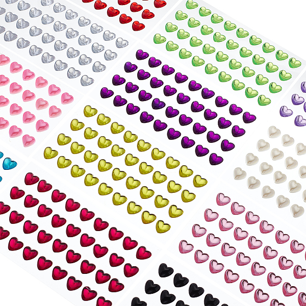 

PandaHall AHANDMAKER 12 Sheets Heart Rhinestone Stickers, 12 Colors Gem Stickers Jewels Stickers Rhinestone Crafts Sticker Self Adhesive..., Multicolor