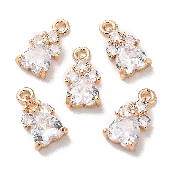 

PandaHall K9 Glass Charms, with Light Gold Tone Brass Findings and Rhinestone, Heart Charms, Crystal, 13x7x4mm, Hole: 1.2mm K9 Glass Heart..., Clear
