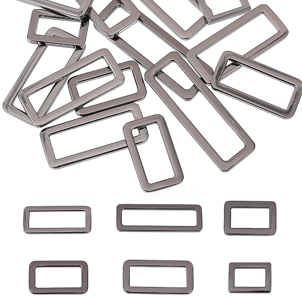 

PandaHall CHGCRAFT 24Pcs 6 Style Rectangle Zinc Alloy Adjuster Buckles, for Bag Strap Accessories, Gunmetal, 2.1~5.7x1.55~1.9x0.3cm, Inner...