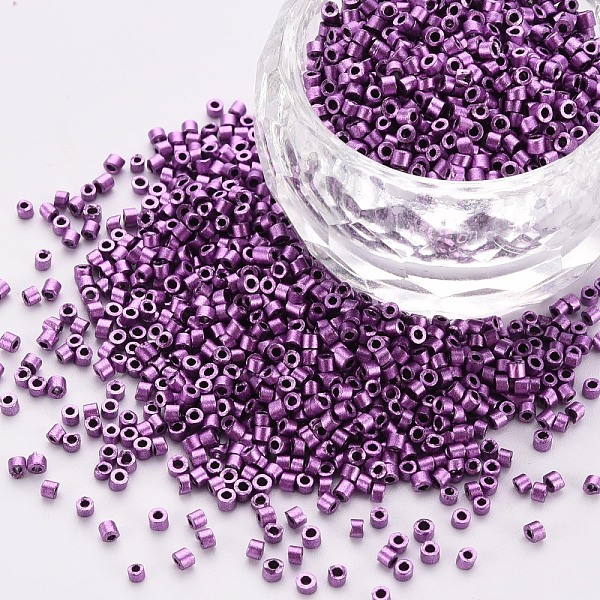 

PandaHall Glass Cylinder Beads, Seed Beads, Metallic Colours, Baking Paint, Round Hole, Medium Orchid, 1.5~2x1~2mm, Hole: 0.8mm, about...