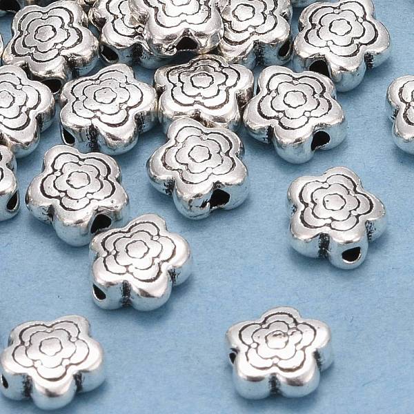 

PandaHall Tibetan Style Alloy Beads, Flower, Antique Silver, Lead Free & Cadmium Free, 6x6x3mm, Hole: 1mm Alloy Flower