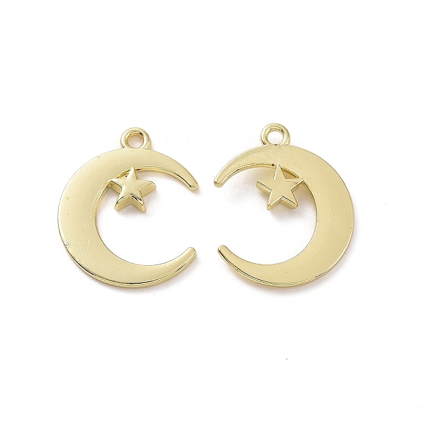 

PandaHall Rack Plating Alloy Pendants, Cadmium Free & Lead Free & Nickle Free, Moon & Star Charm, Light Gold, 20.5x17x2mm, Hole: 1.5mm Alloy...